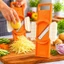 Máy cắt Mandoline cầm tay Bảo vệ bên Máy cắt rau Dụng cụ nhà bếp Cơ thể nhựa Đế tích hợp
