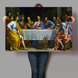 Tranh Canvas Christian Bữa Tiệc Ly Nghệ Thuật Treo Tường Poster In Hình Cho Gia Đình Trang Trí Phòng Khách