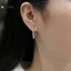 KUZHEN 1 Đôi Thời Trang Kim Cương Giả Vòng Bông Tai Vòng Tròn Lớn Bông Tai Đơn Giản Phóng Đại Bông Tai Vòng Tròn Lớn Vòng Bông Tai Dành Cho Nữ Trang Sức HOT