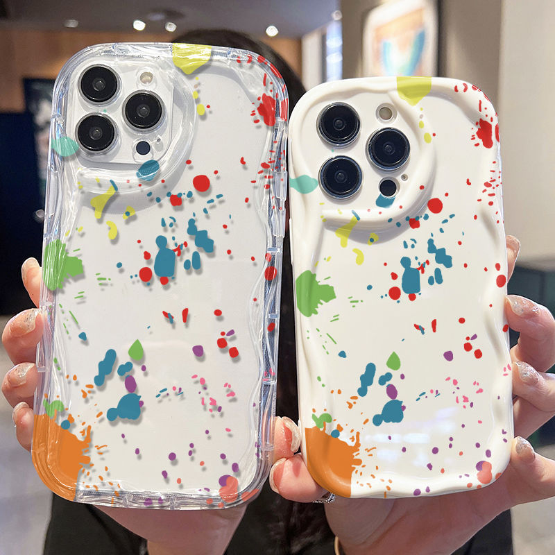 Ốp Lưng Cho Samsung Galaxy A07 A06 A05 A04 A17 A16 A15 A14 A13 A25 A23 A22 A35 A33 A32 A31 A56 A55 A52 A51 A50 Kem Vồng Cong Cạnh Họa Tiết Tranh NYK250