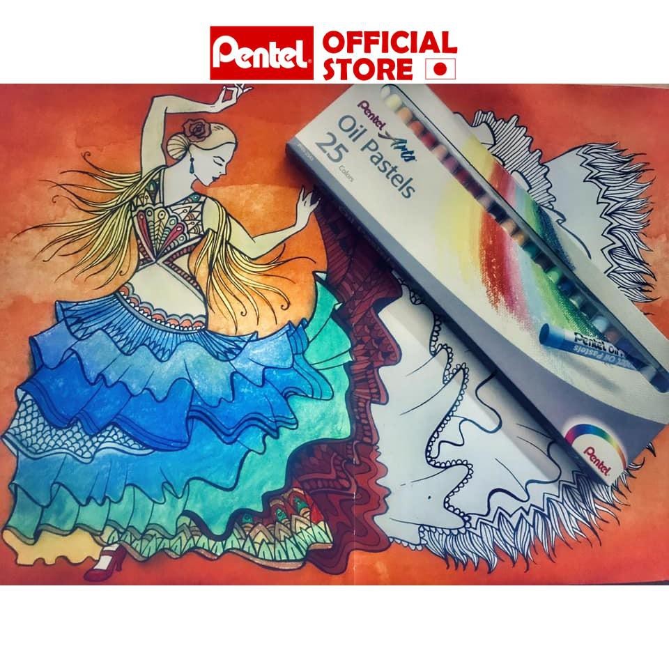 Màu sáp dầu Pentel Oil Pastel PHN 12/16/25/36/50 màu chuẩn đẹp
