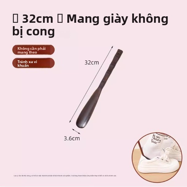 Gỗ Chắc Chắn Shoehorn Tay Cầm Dài Hộ Gia Đình Phụ Nữ Mang Thai Đeo Dụng Cụ Giày Kéo Dài Giày Chọn Người Cao Tuổi Không Uốn Cong Trên Trẻ Em Giày Li