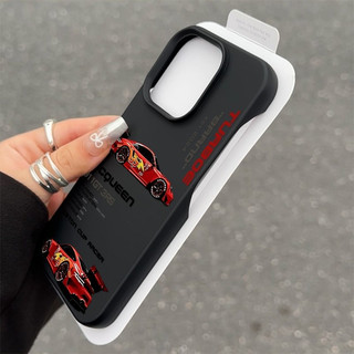 Anime Red Racing Thích Hợp Cho iPhone 13 17 ProMax Ốp Lưng Nửa Chính Phủ Silicon Mềm Chống Sốc XR 16 Pro Max 11 XS Max 15 Pro Max 12 Plus 7 Plus 13 Pro 17 Ốp Điện Thoại Mờ