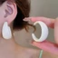 Bông tai hình chữ C nhẹ bằng nhựa hình chữ C Chunky Vòng mở đầy màu sắc — Bông tai tuyên bố tối giản