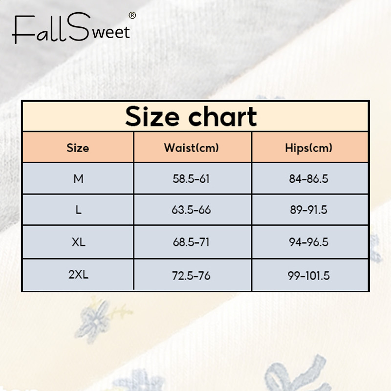 FallSweet 5/10 Cái Quần Lót Nữ Giữa Eo Cotton Boxer Họa Tiết Hoa Nhí Thoải Mái Mềm Mịn Kháng Khuẩn M-2XL