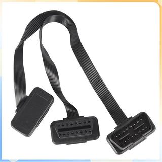 (COD) Flat 16Pin ELM327 OBD2 Nam Sang Dual Nữ Y Splitter Khuỷu Tay Nối Dài Cáp Dẫn