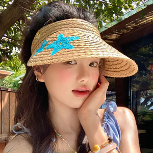 Ngôi Sao Mũ Rơm Mùa Hè Bờ Biển Ngày Lễ Phong Cách Mũ Rơm Nữ Vành Lớn Che Nắng Chống Nắng Băng Đô Chống Nắng Mũ Chống Nắng