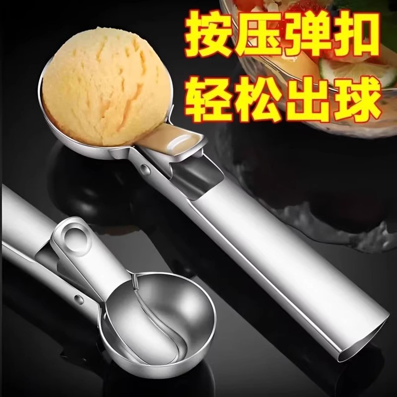 Kem Popsicle Scoop Quả Bóng Muỗng, Thìa Dưa Hấu Bằng Thép Không Gỉ Khuôn Làm Kem