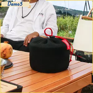 Set Túi đựng nồi, Túi xách miệng di động thoáng khí, Khóa dây rút Túi đựng đồ ăn bằng vải lưới siêu nhẹ ngoài trời