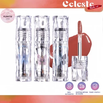 FLORTTE Lip Gloss Butterfly Juicy Lasting Tint Lip Lacquer Son môi dưỡng ẩm Son môi chống dính Son môi chống nước lâu trôi Không dính Làm trắng da