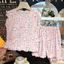 Shop Trẻ Em Tay Ngắn Phù Hợp Với Bé Gái Ren Homewear Bé Gái Băng Lụa Quần Short Hai Mảnh Quần Áo Trẻ Em