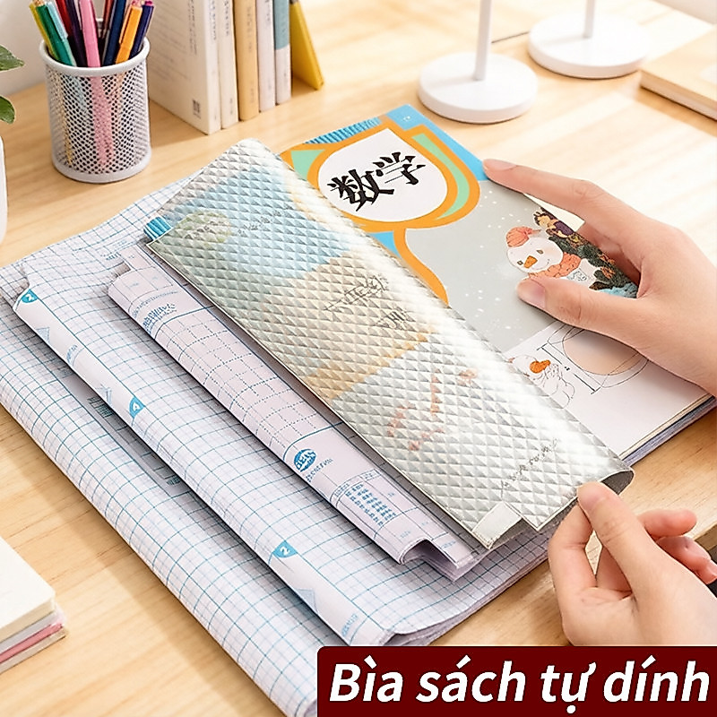 Bọc sách vở decal trong suốt chống nước chống rách chống bẩn nhiều kích cỡ cho học sinh tặng nhãn vở