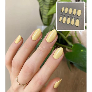 Nailbox móng giả thiết kế màu vàng pastel - đi biển , đi chơi , đi học ...