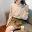 Áo sơ mi dài tay màu be thời trang nữ Áo sơ mi ren công sở hàng đầu