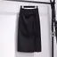 Phụ Nữ Chia Váy Màu Đen Chắc Chắn Bodycon Váy Nữ Cao Cấp Mặc Công Sở Váy Midi