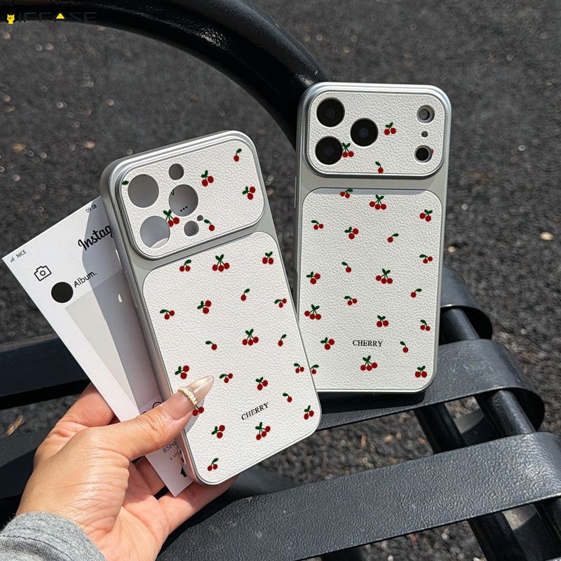 Dành Cho Samsung Galaxy S26 S25 Edge S24 S23 S22 S21 S20 FE Lite Plus Note 20 Ultra Ốp Điện Thoại Màu Trắng Lớn Cửa Sổ Da PU Dễ Thương Xanh Đỏ Anh Đào Bạc Vỏ Mềm