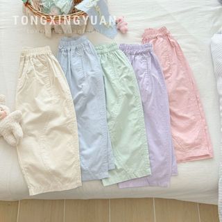 Mùa Hè Phong Cách Mới Bé Gái Phù Hợp Với Phong Cách Hàn Quốc Quần Phong Cách Phương Tây Bé Gái Bé Nhẹ Màu Trơn Hậu Cung Quần Thường Ngày