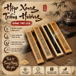 HỘP XÔNG TRẦM HƯƠNG BẰNG TRE GIÀ CAO CẤP – TINH TẾ, SANG TRỌNG, AN YÊN
