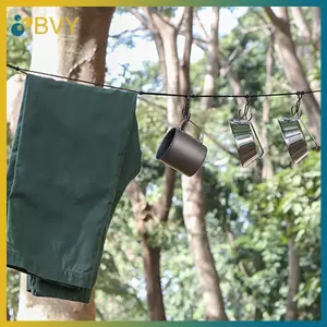 BVY 3M Hạt Ngoài Trời Dây Quần Áo Móc Treo Phản Quang Chống Gió Du Lịch Có Thể Điều Chỉnh Di Động Dây Bảo Quản Giặt Dây Sấy.