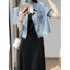 Váy dài có nút Ice Silk Sling Over-the-Knee Size lớn Phiên bản 100kg Bốn mùa đi chơi tại nhà Đầm công dụng kép