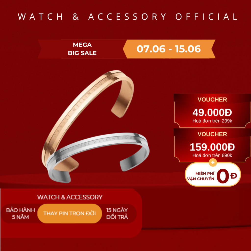 [Fullbox Túi] [Chính Hãng] Vòng Tay Daniel Classic Elan Bracelet Cuff D ...