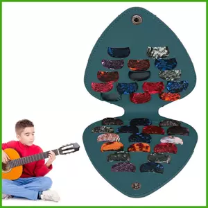 Bass Picks Giá Đỡ Đa Dạng Gói Đàn Guitar Chọn Túi Tổ Chức Di Động Chọn Túi Bảo Quản Hộp Da PU Đàn Guitar wipqsvn