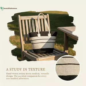BeautifulHomeA Mũ Rơm Túi Tote Bộ Thoáng Khí Vành Rộng Mũ Chống Nắng Dung Tích Lớn Túi Xách 2 Chiếc Dành Cho Nữ Đi Biển Du Lịch Mua Sắm Sử Dụng VN