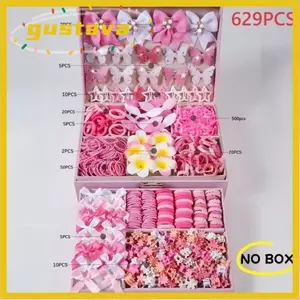 Dây buộc tóc bé gái GUSTAVA, Bộ phụ kiện tóc nhiều màu sắc đàn hồi cao, Frangipani Không làm tổn thương Kẹp tóc bé gái Trẻ em