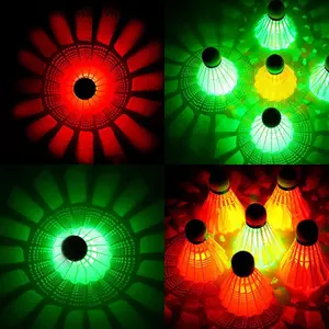 VFZ 1 Cái Chiếu Sáng Cầu Lông Đầu LED Dạ Quang Nhiều Màu Sắc Lông Ngỗng Shuttleco Thể Thao Ngoài Trời Giải Trí Ban Đêm Bóng Đào Tạo OTE