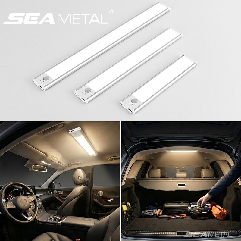SEAMETAL Đèn LED Cảm Biến Chuyển Động Nam Châm Không Cần Khoan Type-C Sạc Cho Nội Thất Xe Hơi