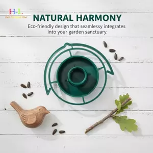 HL Màu Xanh Đậm Khay Treo Chim Ăn Nhựa Tự Động Di Động Cho Chim Ăn Ngoài Trời Sân Vườn Ban Công Phụ Kiện Cho Ăn LMWU