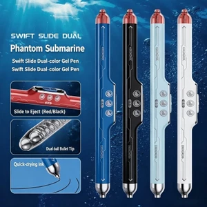 MOON Bút bi hai màu có thể thu vào 0 5MM Đầu mịn Bút bi hai đầu để viết ghi chú đi học