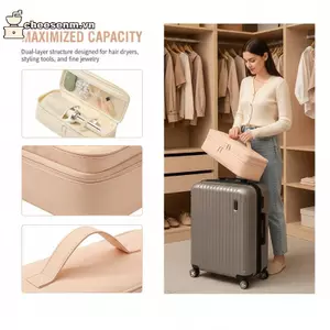 Túi đựng máy sấy tóc cỡ lớn Cheenm Hộp đựng đồ du lịch Hộp đựng mềm và nhẹ cho kỳ nghỉ và kinh doanh VN