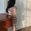 Áo Cardigan cầu vồng mùa hè cho bé gái (100-130) + Váy đeo chéo Bộ đồ vừa vặn