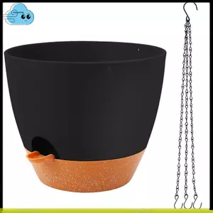 Chậu trồng cây treo lớn, 10 Inch cho cây trong nhà / ngoài trời, Móc treo chậu cây tự tưới cây
