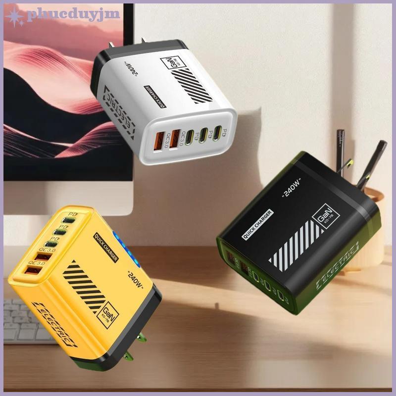 Phu 240w 5 cổng sạc nhanh 2 usb 3 loại-c pd qc 3.0 tường adapter us/eu cho xiaomi vn