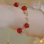 Vòng tay quyến rũ hoa hồng sang trọng nhẹ nhàng phong cách Hàn Quốc Dây chuyền thời trang Hạt đỏ lãng mạn Vòng tay đính đá dành cho nữ Quà tặng trang sức đám cưới mới