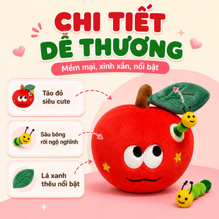 Gấu bông táo đỏ – Nhồi bông mềm mại, móc khóa xinh – Có thể đựng nhẫn – Quà tặng Valentine, sinh nhật – Siêu dễ thương