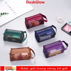 Túi lưu trữ lưới vuông DUSKGLOW, Ví đựng tiền xu có dây kéo Mini dung tích lớn thoáng khí, Túi đựng chìa khóa nhẹ di động