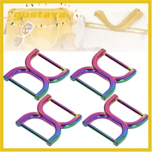 GUSTAVA 4 Nhẫn Đôi D, Sắt Bền Mạnh D Nhẫn Ví, Phụ Kiện Hành Lý Khóa Trang Trí 25 Mm Khóa Da D Nhẫn Thủ Công DIY