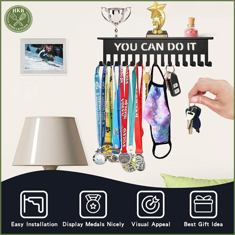 [SH] Huy Chương Hiển Thị Huy Chương Ra Kim Loại Móc Treo Huy Chương Treo Tường Giá Đỡ Giải Thưởng Dung Tích Lớn Cho Đua Bóng Đá Bóng Rổ Thể Thao Karate [VN]