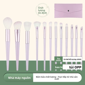 Bộ cọ trang điểm 12 chiếc chuông gió màu tím- Lông mềm mại vừa vặn, dễ áp dụng, Giá học sinh, Thích hợp cho người mới bắt đầu.