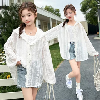 Áo Chống Nắng Ren Cho Bé Gái Phong Cách Tiểu Thư - Mỏng Nhẹ Thoáng Mát, Dễ Phối Đồ