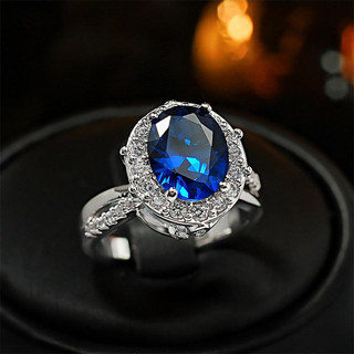 Châu Âu Mỹ ins Phong Cách Mới Xanh Cột Sống Đỏ Corundum Zircon Mở Nhẫn Nữ