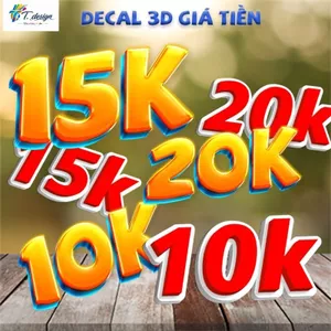 Decal GIÁ TIỀN 3D dán_trang trí tường, chống nước không bay màu,decal dán tủ, decal dán kính,xe đẩy,laptop...-cắt bế sẵn