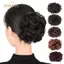 PNPIA- Hoa Bud Head Tóc Giả Vuốt Kẹp Trong Tóc Cho Nữ Lộn Xộn Xoăn Ngắn Tổng Hợp Tóc Chignon Donut Con Lăn