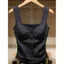 Áo Vest không tay cổ chấm bi cổ điển Thiết kế chấm bi kiểu Pháp