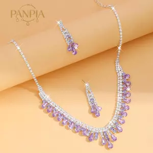 PNPIA- 2 Chiếc Thời Trang Mới Thanh Lịch Pha Lê Nelace Bộ Bông Tai Nữ Tiệc Cưới Dubai Món Quà Trang Sức