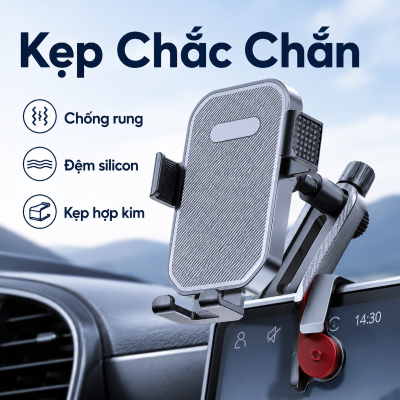 Giá Đỡ Điện Thoại Ô Tô Chống Rung - Trọng Lực Thông Minh, Tương Thích Cảm Ứng, Cho Xe Điện & Xe Hiện Đại