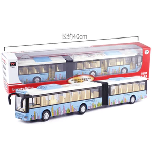 Xe buýt hai phần Skyhawk Xe buýt hợp kim âm thanh nhẹ Xe mô hình có thể mở cửa Xe đồ chơi trẻ em 612B 8J2W